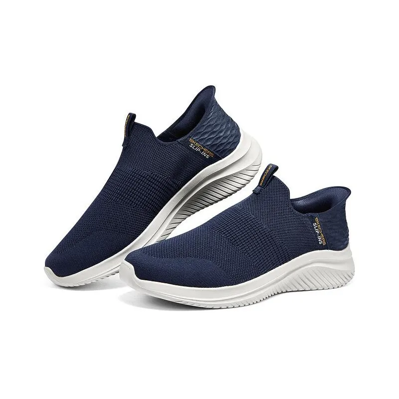 Skechers Hands Free Slip Ins Cushioned Wear Resistant Breathable Lightweight Low Top Casual Shoes Men's Marine Blue-2