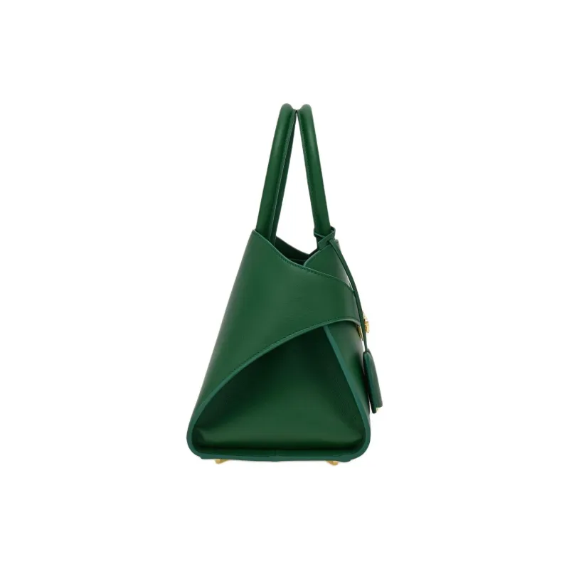FERRAGAMO GANCINI Grained Calfskin Shoulder Bag Crossbody Bag Handbag Small Size Women's Forest Green-2