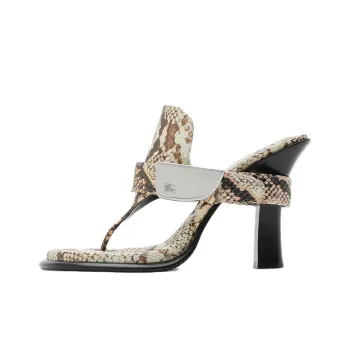 Burberry Slip-Resistant Flip Flops Women's White Brown