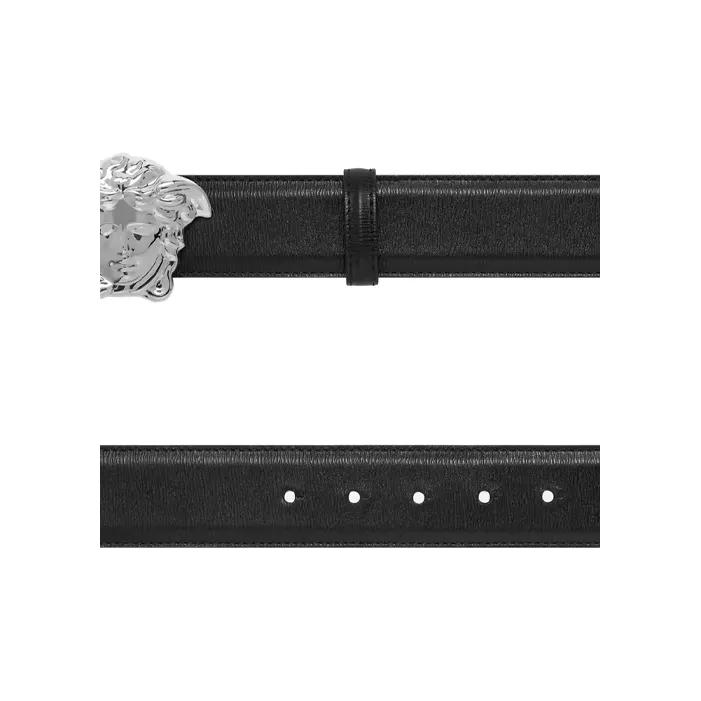VERSACE Medusa Buckle Smooth Buckle Leather Belts Men's Black Width: 4cm-1