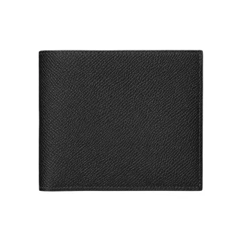 HERMES MC2 Epsom Calfskin Card Holder Wallet Unisex Black/Indigo