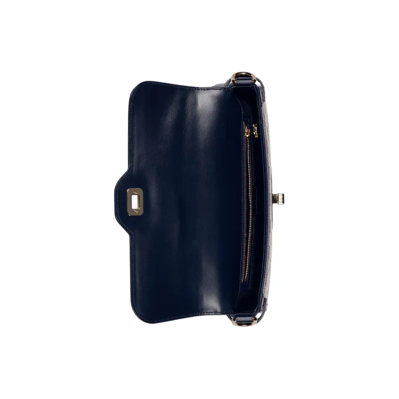 GUCCI Canvas With Leather Binding Crossbody Bag Shoulder Bag Women's Beige & Blue-6