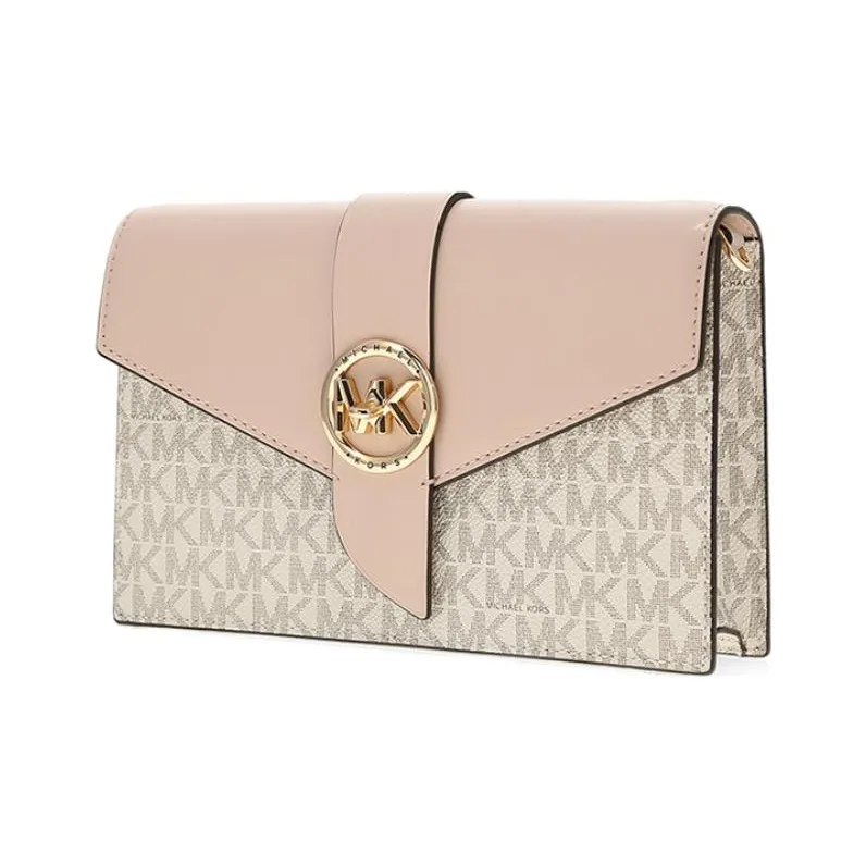 MICHAEL KORS Charm PVC Chain Bag Shoulder Bag Crossbody Bag Small Size Women's Vanilla With Pink-1