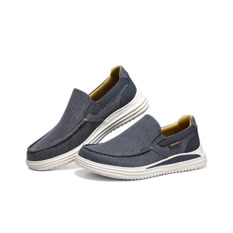 Skechers Proven Anti-Slip Wear-Resistant Low-Top Casual Shoes Men's Marine Blue-2