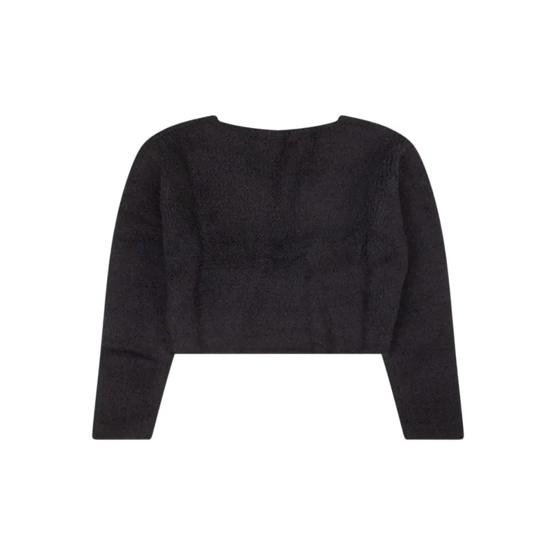 AMIRI Cropped Boucle Sweater 'Black'-1