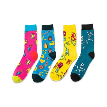 Flowers In Water Mid-Calf Socks Men's 4 Pack