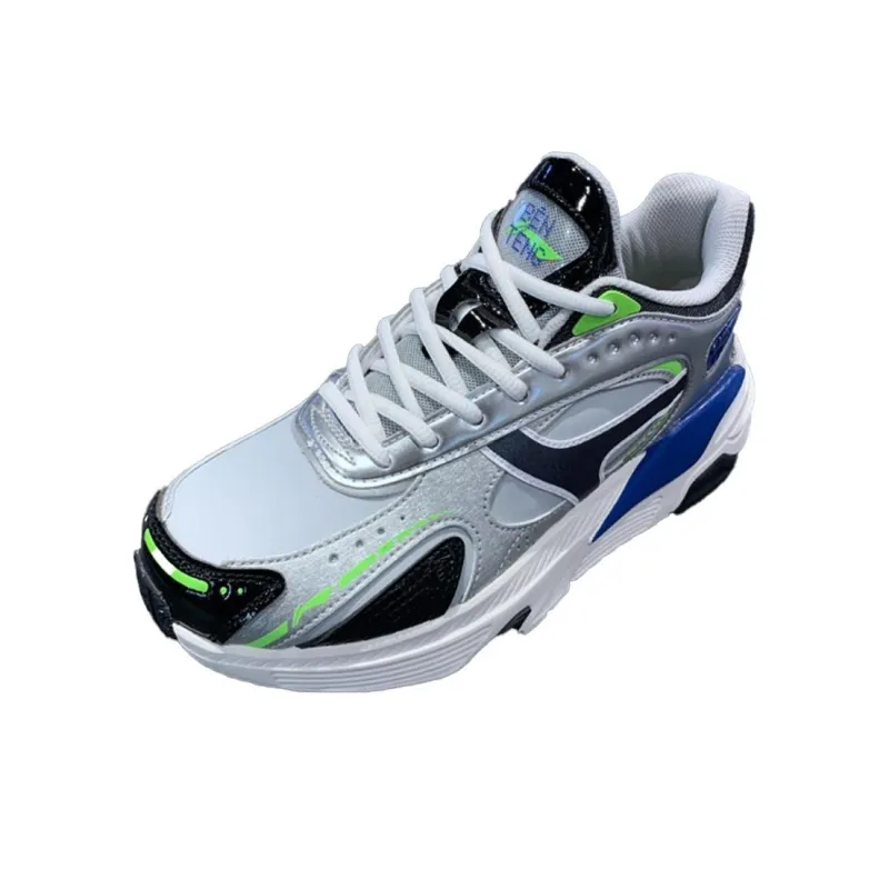 LiNing Slip Resistant, Abrasion Resistant, Lightweight Low Top Running Shoes Men's Gray Silver Blue-2