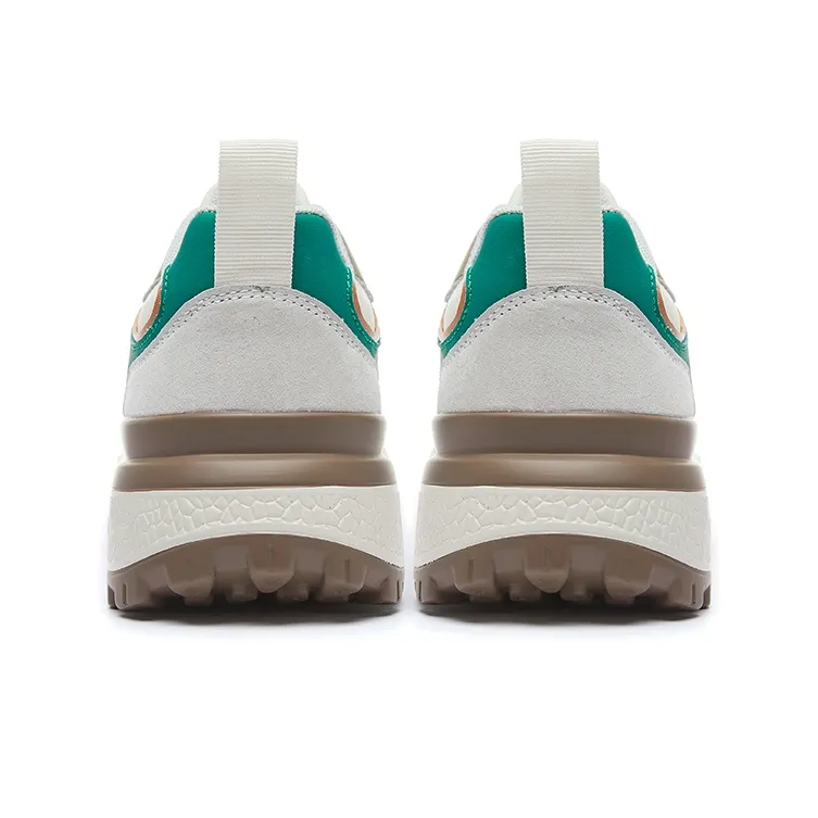 YEARCON Casual Shoes Women's Low Top White Gray/Dark Lake Green, Light Lotus Gray/Olive Brown-3