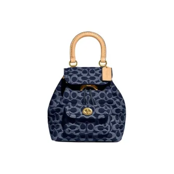 COACH Riya Fabric Backpack Medium Size Women's Blue