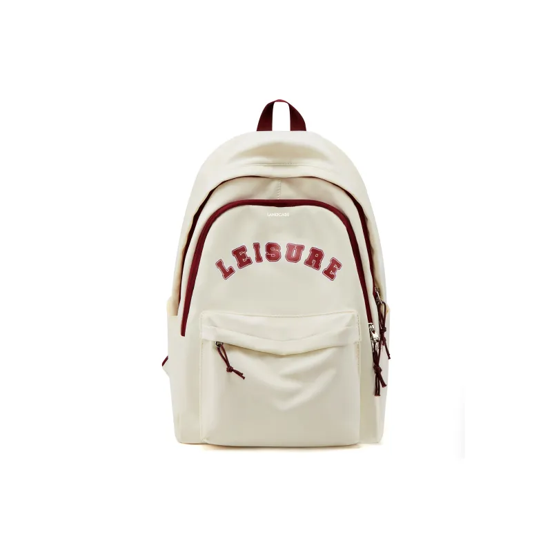 LANDCASE Fabric Laptop Backpack Unisex Burgundy/Black/Blue/Red White-0