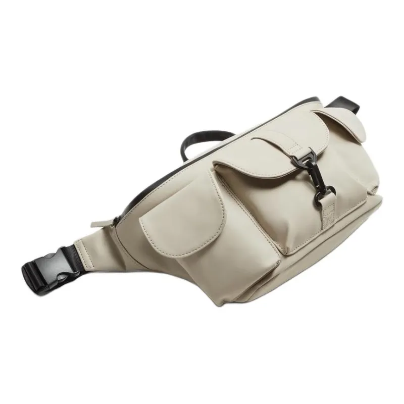 ZARA Polyurethane Crossbody One Shoulder Handbags Men's Pearl Gray-1