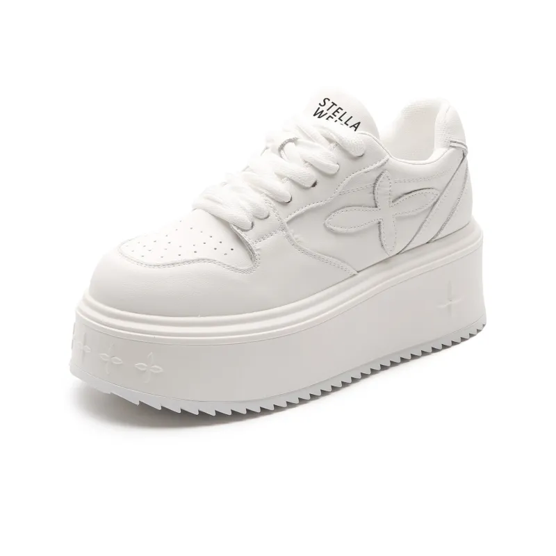 STELLA WEISZ Skateboard Shoes Women's Low Top White/Yellow Brown/Black-2