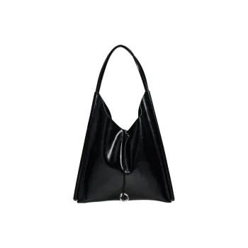 ZARA Cow Leather Tote Bag Shopping Bag Shoulder Bag Handbag Large Size Women's Black