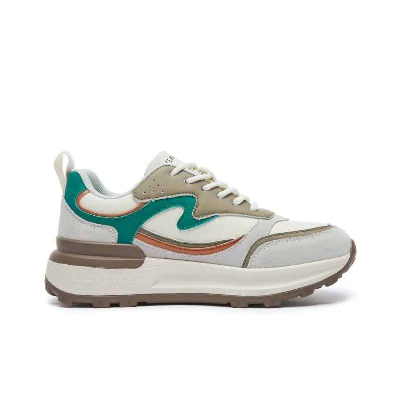 YEARCON Casual Shoes Women's Low Top White Gray/Dark Lake Green, Light Lotus Gray/Olive Brown-2