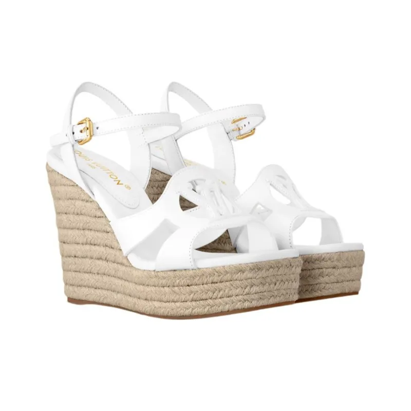 LOUIS VUITTON Isola Strap Sandals 8cm Women's White-2