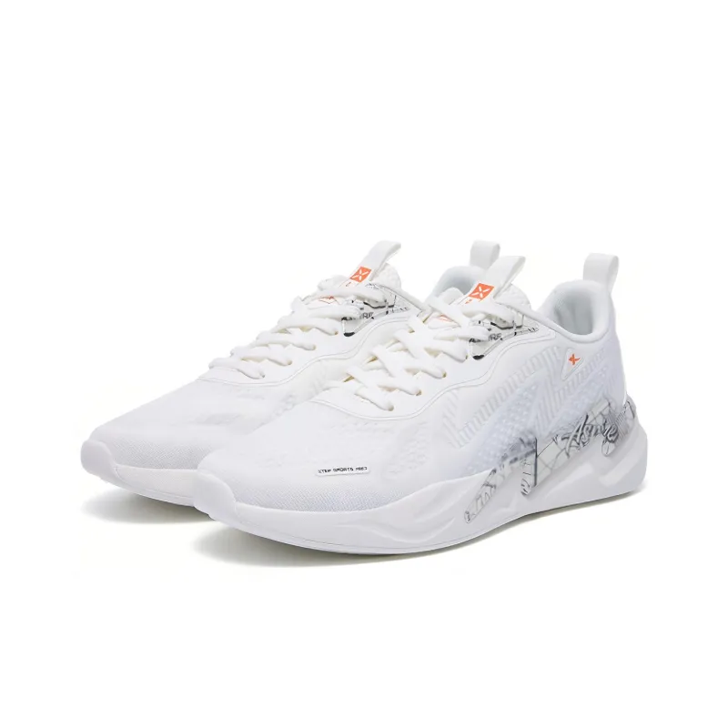 XTEP Lightning Durable Breathable Lightweight Low Top Casual Shoes Men's White Black-2