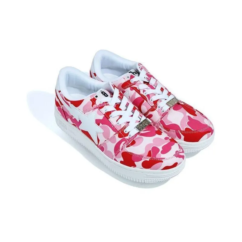 A BATHING APE STA Low Stylish Skateboarding Shoes Women's Pink-3