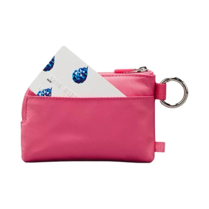 Lululemon Polyester Card Holder Unisex Cherry Blossom Pink & Washable Fuchsia-1