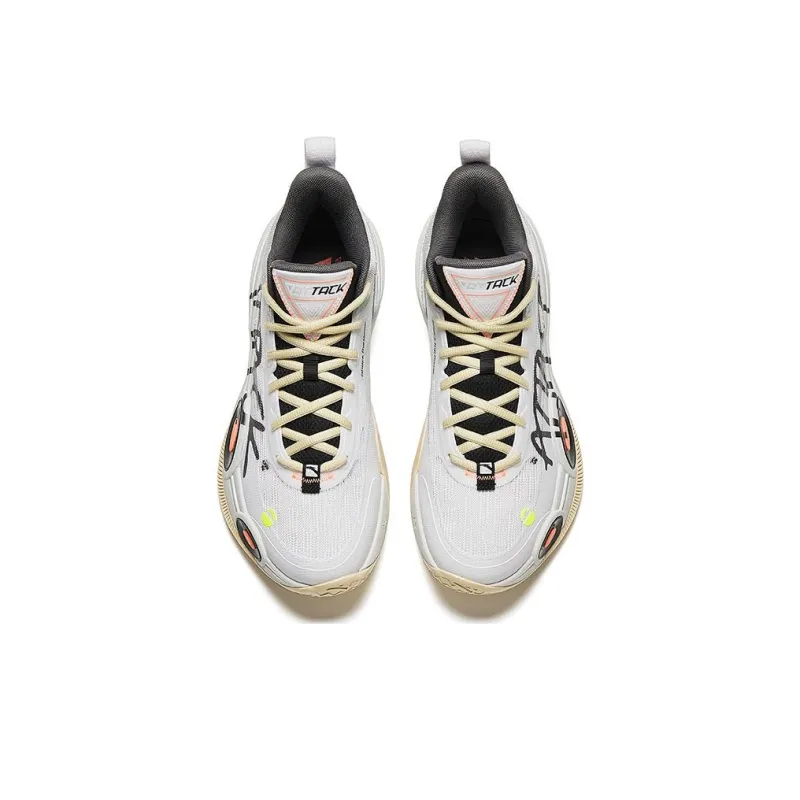 Anta Raid Slip Resistant Low Top Basketball Shoes Women's Gray Green-2