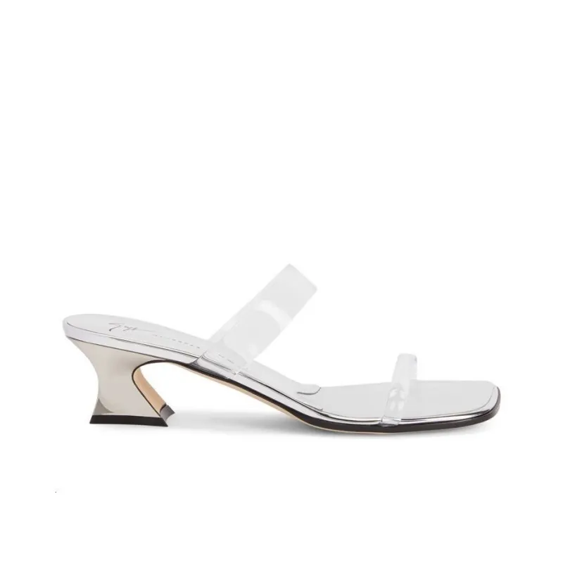 Giuseppe Zanotti 45mm Transparent Mid block Sandals Women's-1