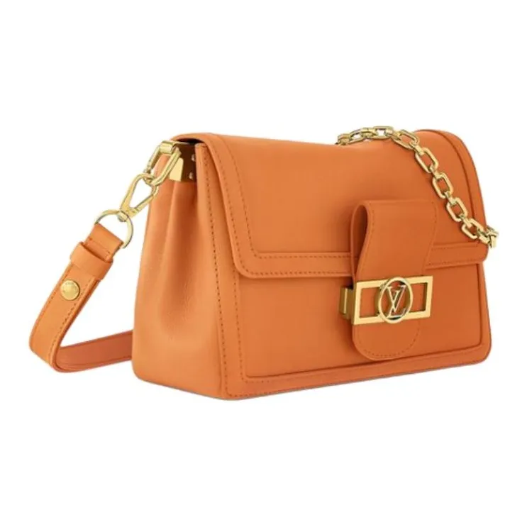 LOUIS VUITTON Dauphine Leather Daphne Shoulder Crossbody Bag Medium Size Women's Orange-1
