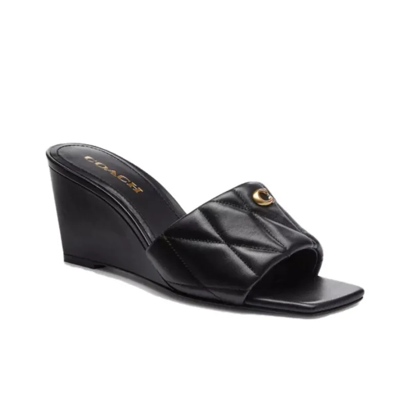 COACH Slip Resistant Slide Slippers Women's Black-2