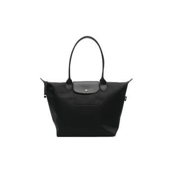 LONGCHAMP Le Pliage Recycled Polyamide Canvas Tote Bag Shopping Bag One Shoulder Handbag Large Size Women's Black