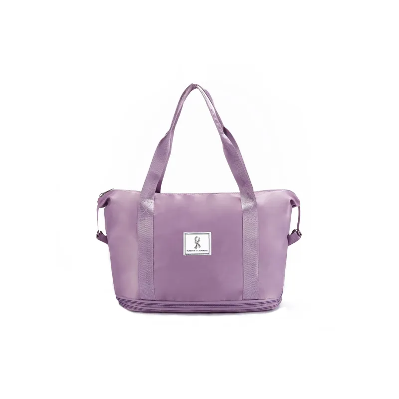 ROBERTA DI CAMERINO Fabric Canvas Lightweight Women's Bag, Travel Bag Women's Black/Purple-7