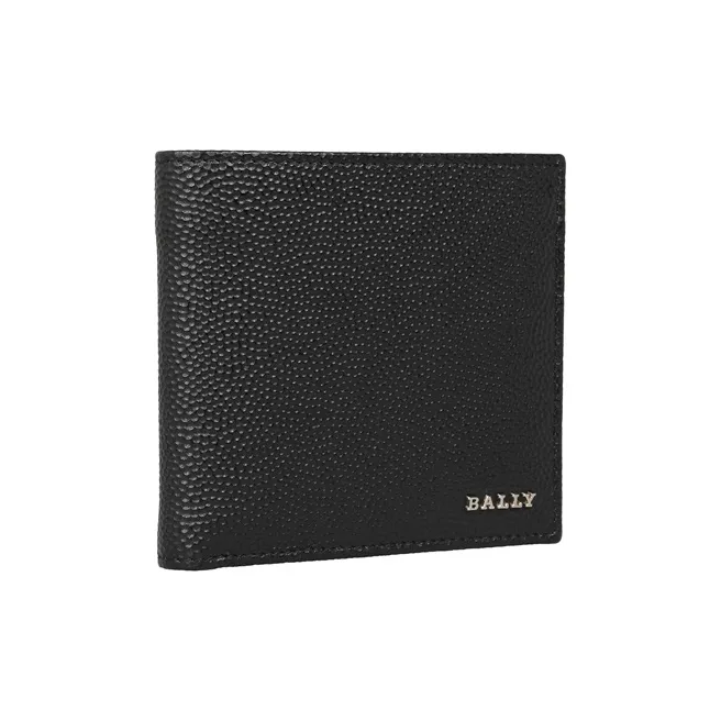 BALLY Cow Leather Leather Clip Zero Wallet Wallet Men's Black-1