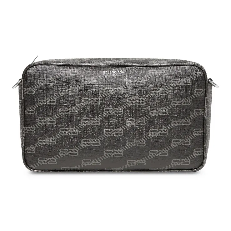 Balenciaga Polyester Cotton Blend Camera Bag, Crossbody Bag, Shoulder Bag Men's Black-2