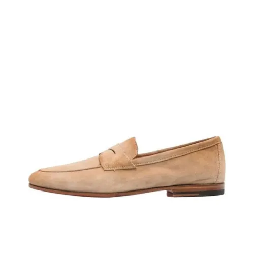 Santoni Suede Penny Loafers