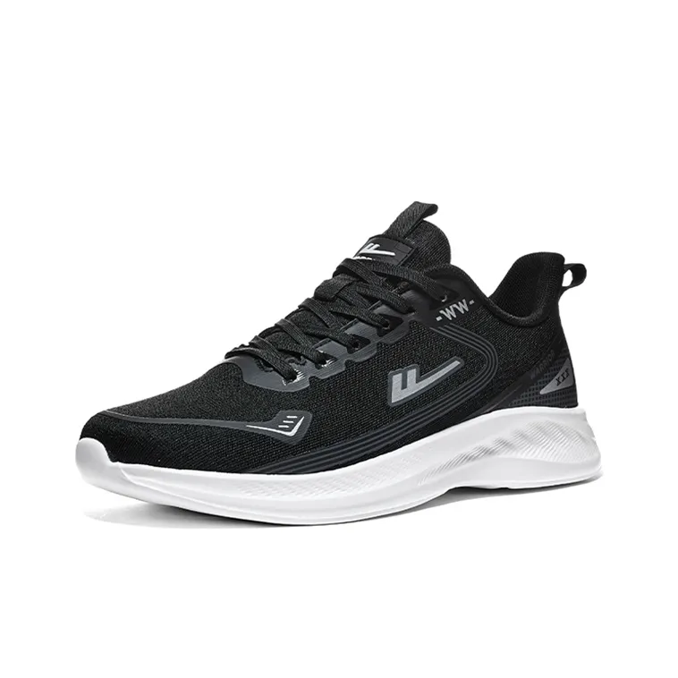 Warrior Wear resistant Lightweight Breathable And Non slip. Low Top Casual Running Shoes Unisex Black Silver-1