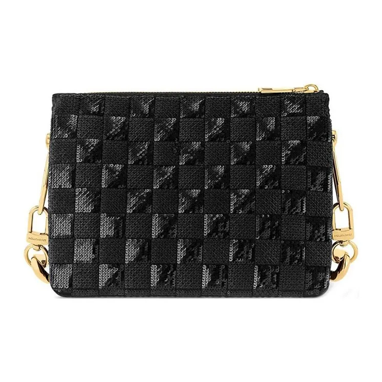 LOUIS VUITTON Coussin Leather Trim Handbag, Shoulder Bag, Crossbody Bag Trumpets Women's Black-2