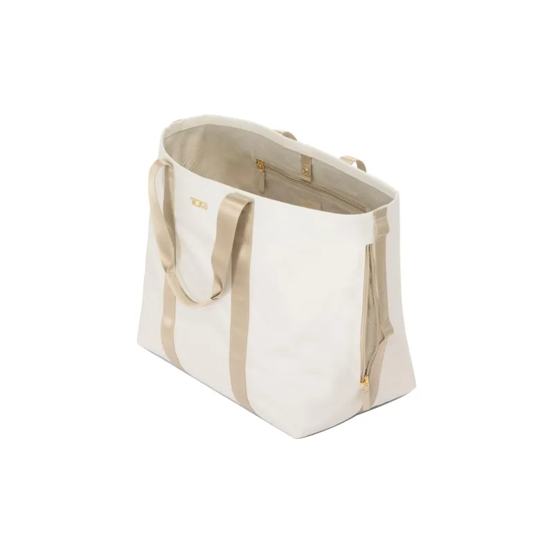 TUMI Elastic Nylon Tote Bag Shopping Bag Handbag Large Size Women's White-1