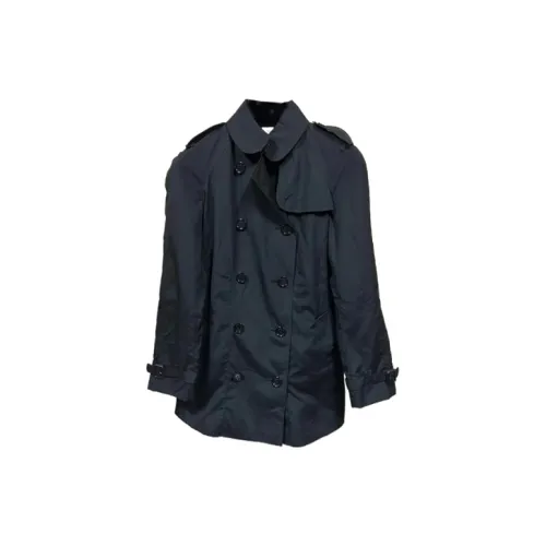 Burberry Trench Coats Men Navy Blue