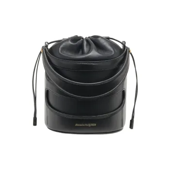 Alexander McQueen Calfskin Bucket Bags Shoulder Bag Crossbody Bag Handbag Women's Black