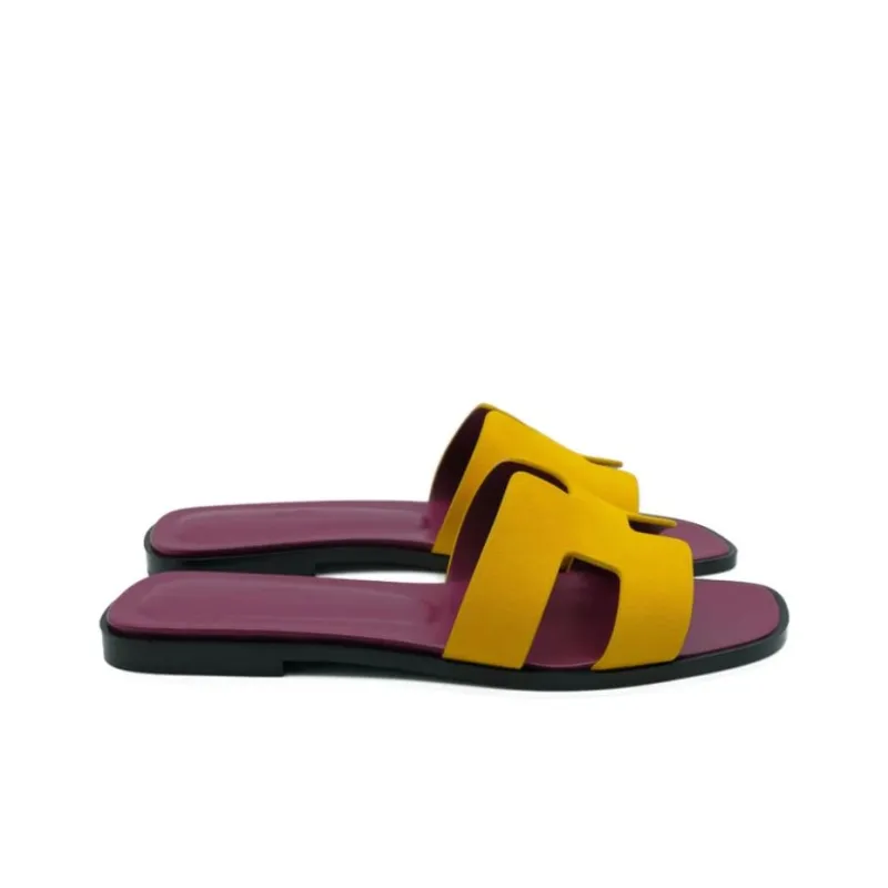HERMES Oran Stylish Sandals Women's Yellow-1