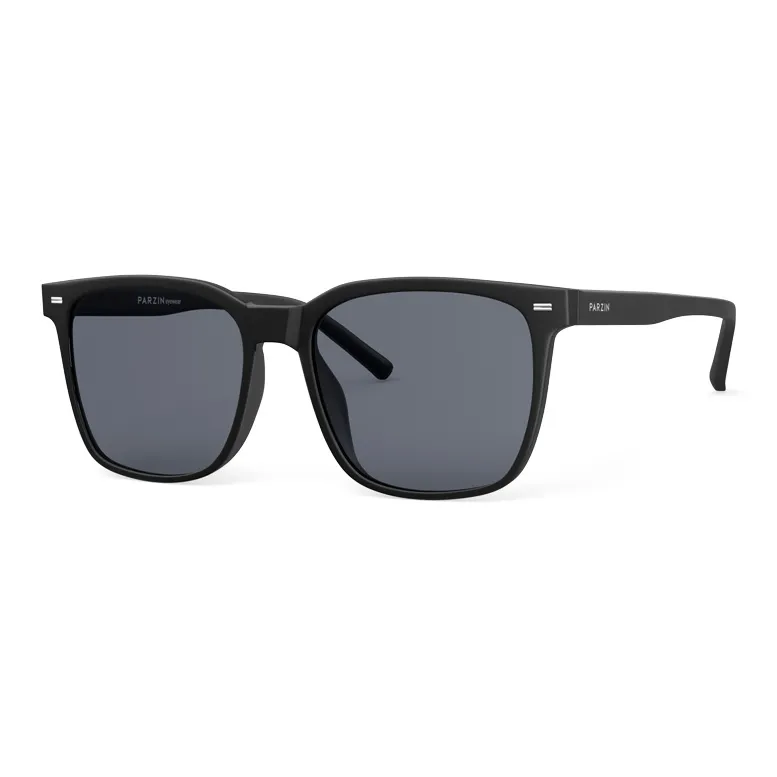 PARZIN TR90 Square Sunglasses Unisex Black-6