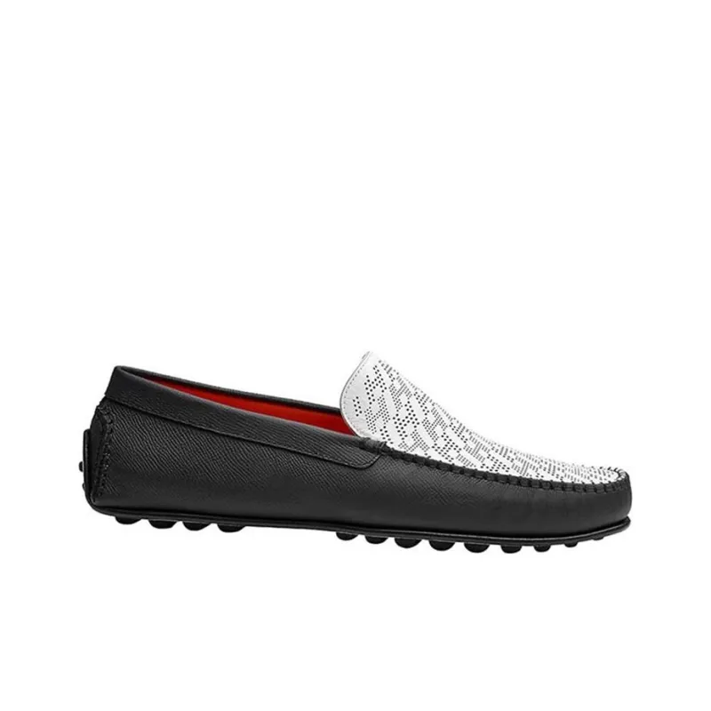 HERMES Gommino Loafers Women's Black/White-1