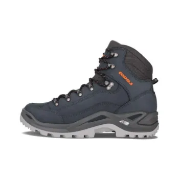 Lowa Renegade Leder Mid Cushioning, Wear Resistant High Top Hiking Shoes Men's Gray Blue