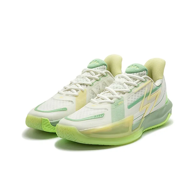 361° Big3 4.0 QUICK Mojito Cushioning Anti Slip Wear Resistant Breathability Low Top Basketball Shoes Men's White Green-2