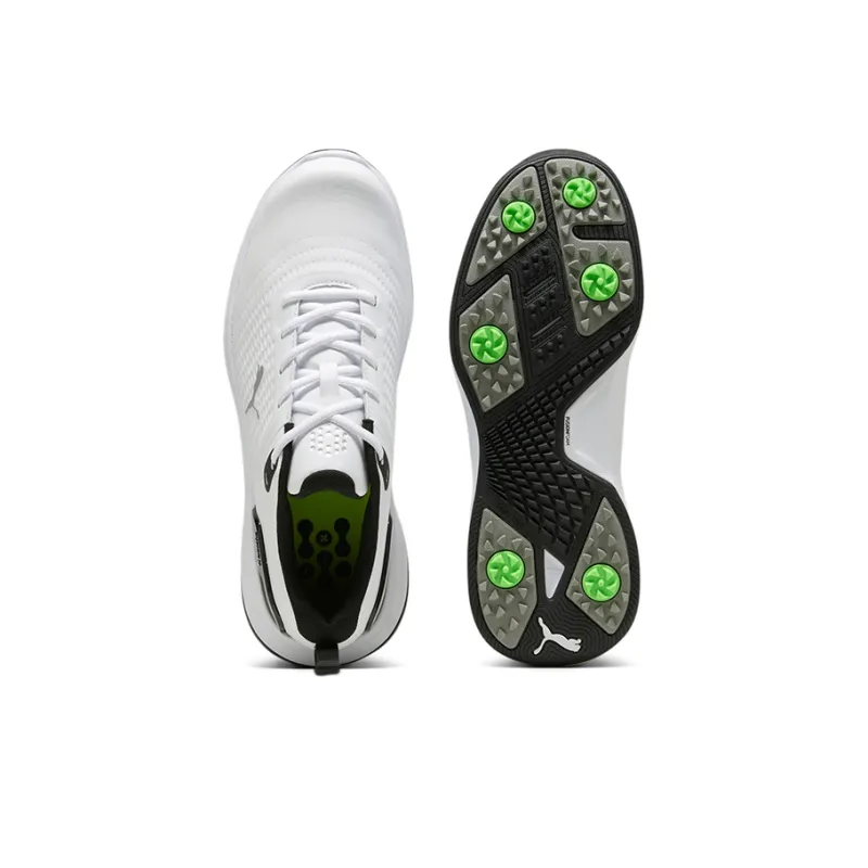 PUMA Grip Fusion Fle Cushioning, Slip Resistant, And Breathable Low Top Golf Shoes Men's White/Black-3