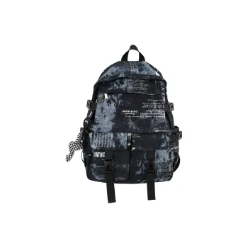 Travel Nylon Backpack Regular Black/White/Blue