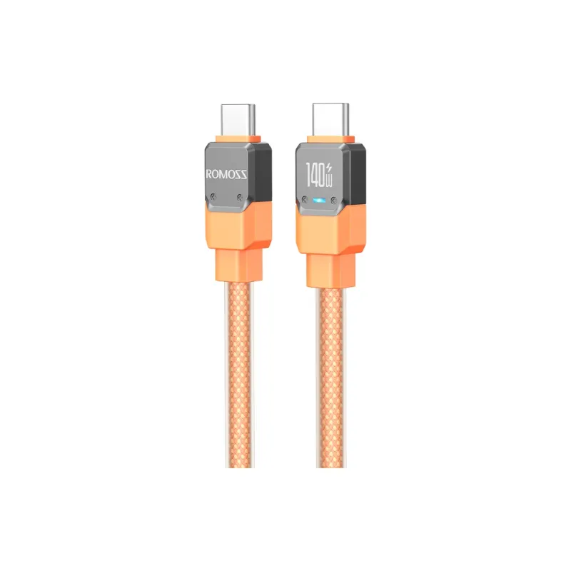 ROMOSS 1.2/2m Type c To Type c 140w Compatibility Laptop Flat Cell Phone Mecha Wind Cable-14