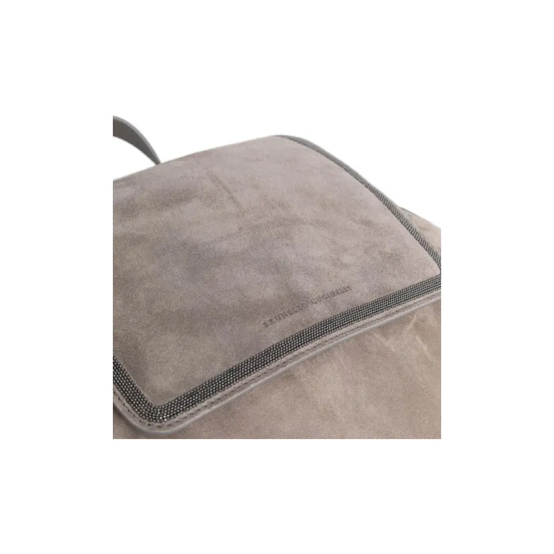 Brunello Cucinelli Debossed-logo Suede Backpack-2