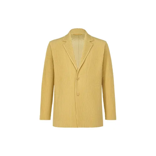 ISSEY MIYAKE Jackets Men Mustard Yellow