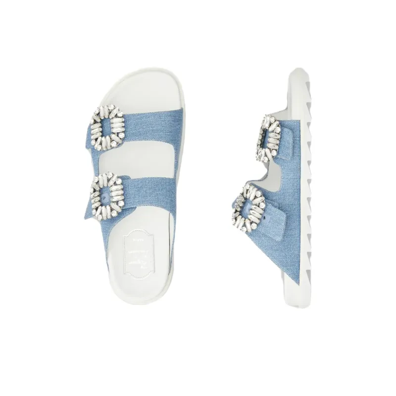 Roger Vivier Slide Slippers Women's Blue-3