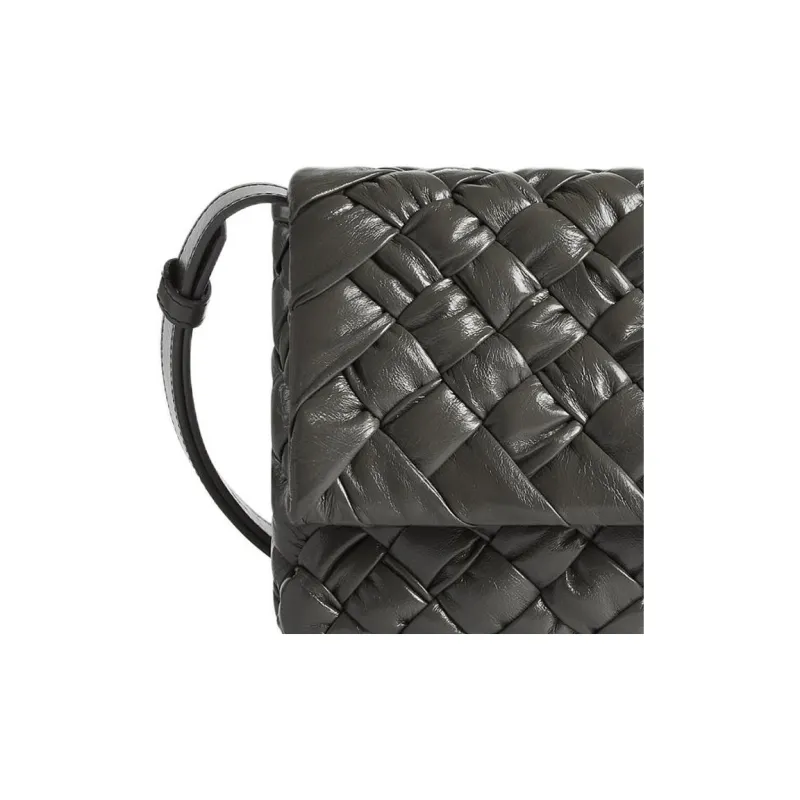 Bottega Veneta Calfskin Messenger Bag, Shoulder Bag, Crossbody Bag Trumpets Men's Light Graphite-4