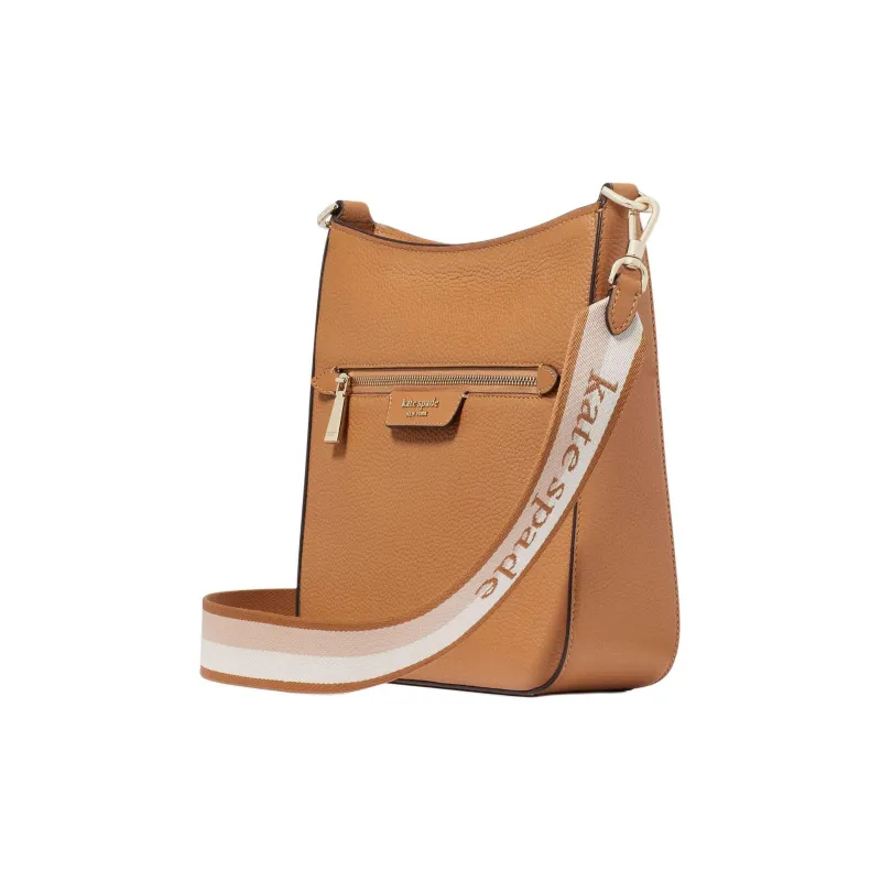 Kate Spade Hudson Litchi Grain Leather Messenger Bag Shoulder Bag Crossbody Bag Women's Brown-1