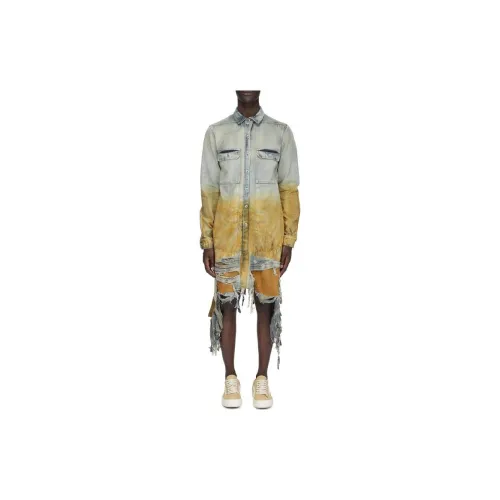 Rick Owens DRKSHDW Denim Jackets Men Blue Orange